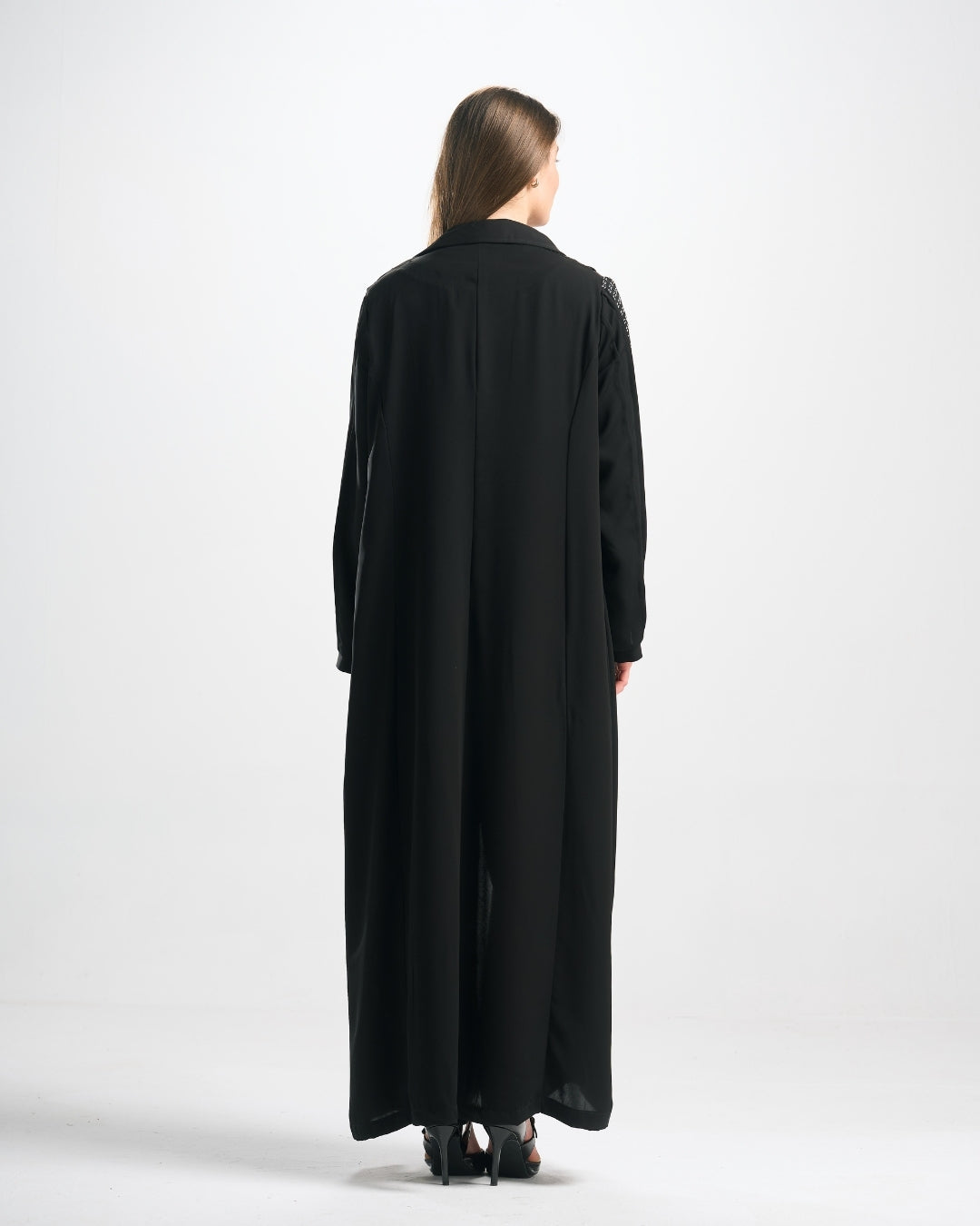 طقم عباية سهرة (عباية فصوص + توب + بنطلون) - TS018