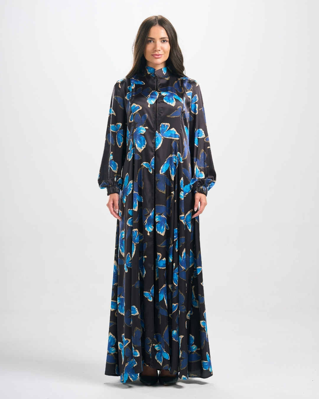 long sleeve dress egypt Egypt Charmeuse Maxi Dress Black / L