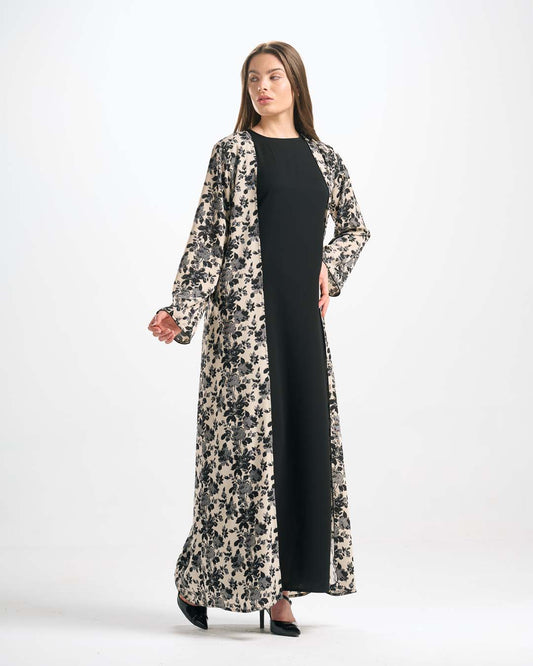 C0568 Silk Abaya Set 4 Pcs