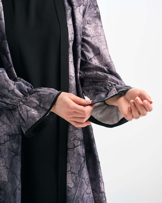 C0578 4-piece silk abaya set