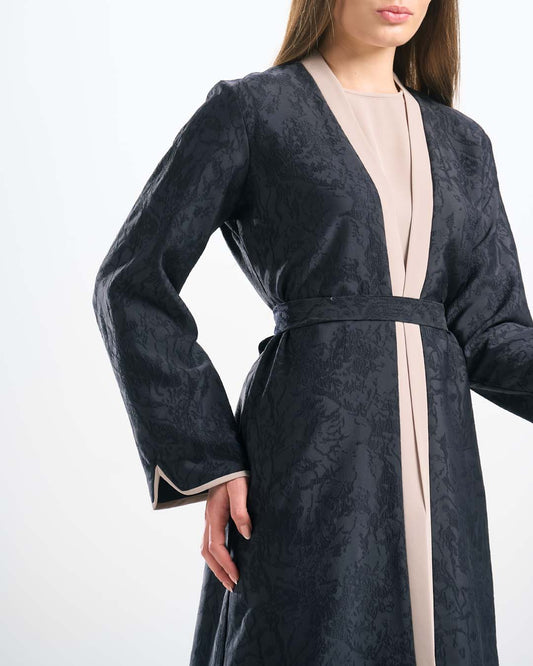 C0581 Jacquard Abaya Set 4 Pieces