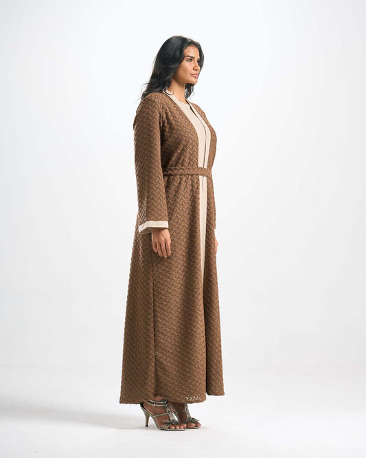 C0622طقم عباية تريكو جاكارد 4 قطع