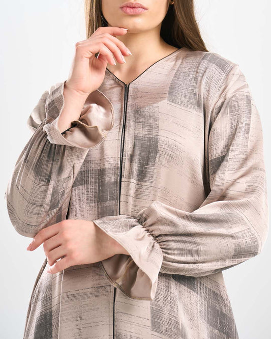 H0299 عباية جاكارد قطان