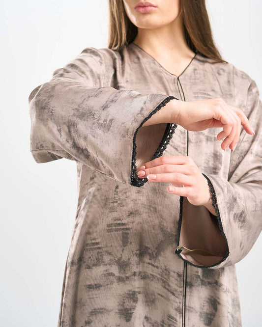 H0303 عباية جاكارد قطان