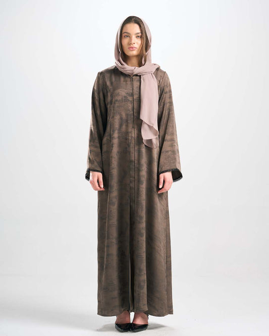 H0304 عباية جاكارد قطان