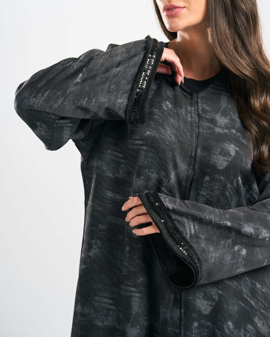 H0308 عباية جاكارد قطان