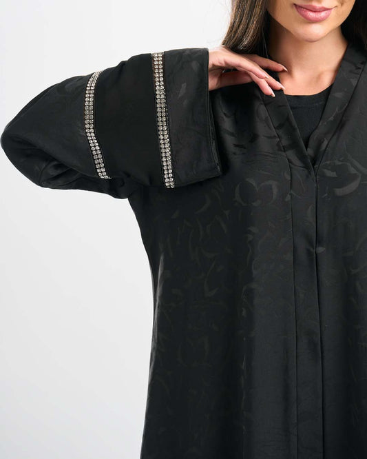 H0316 عباية جاكارد قطان