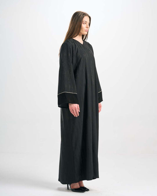 H0322 عباية جاكارد قطان