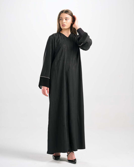 H0322 عباية جاكارد قطان