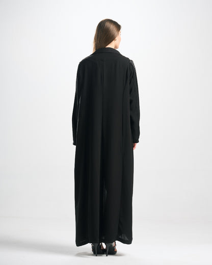 طقم عباية سهرة (عباية فصوص + توب + بنطلون) - TS018
