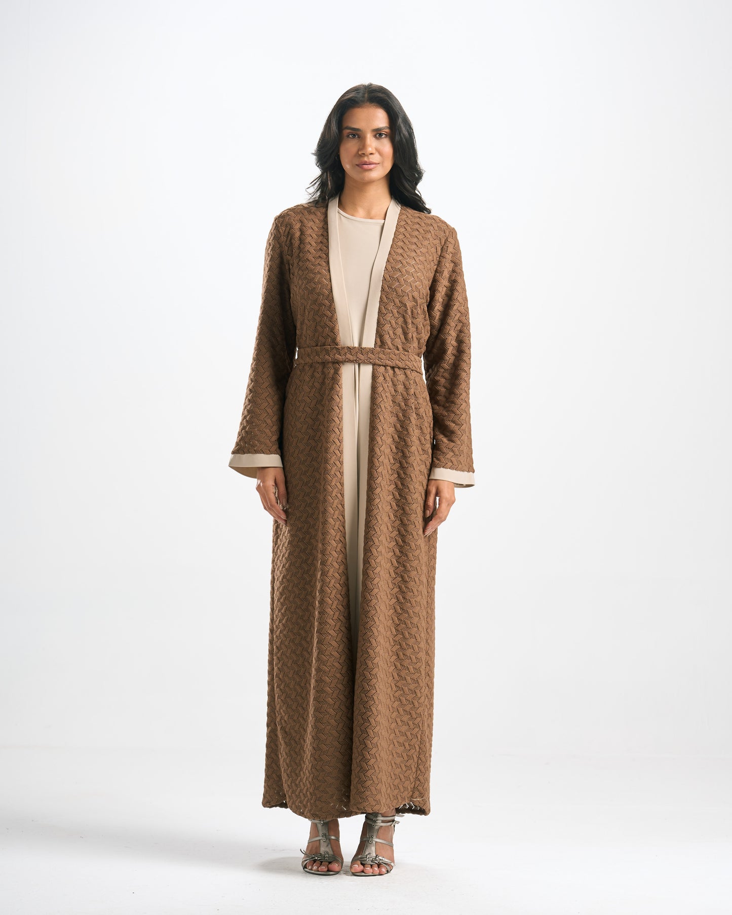 Knitted Jacquard Abaya Set - C0622