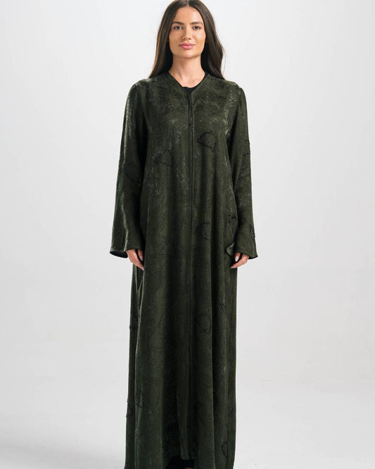 H0296 Jacquard Qattan Abaya
