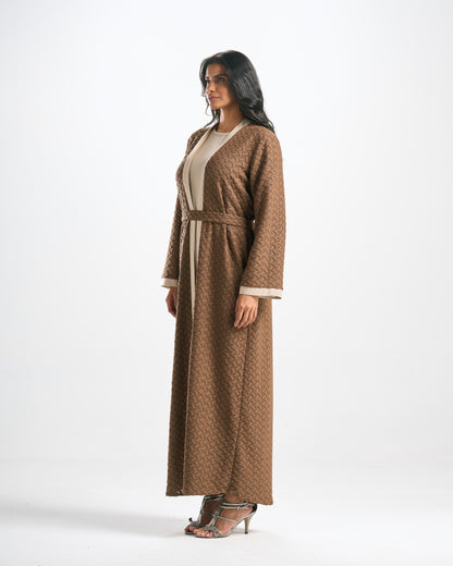 Knitted Jacquard Abaya Set - C0622