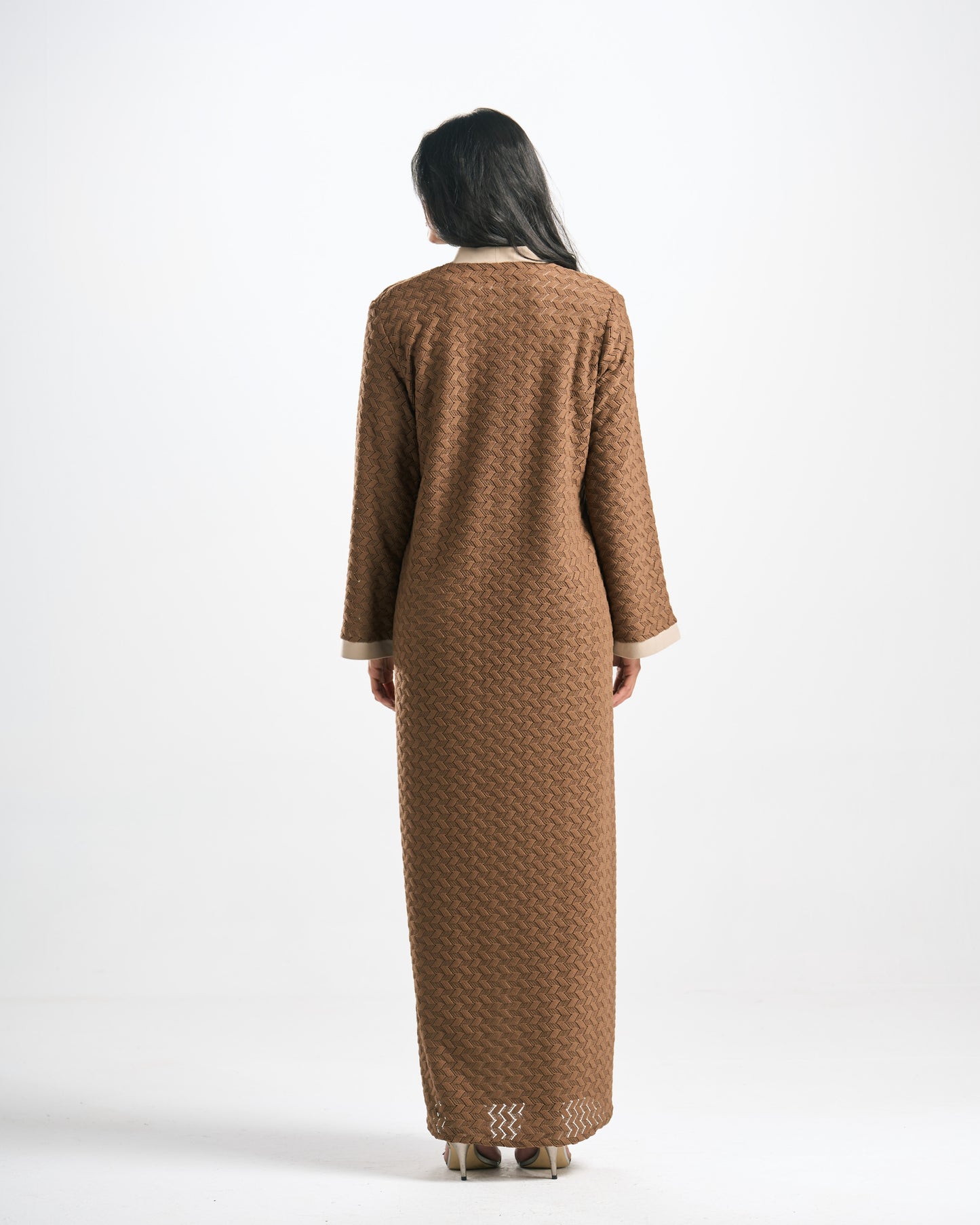 Knitted Jacquard Abaya Set - C0622