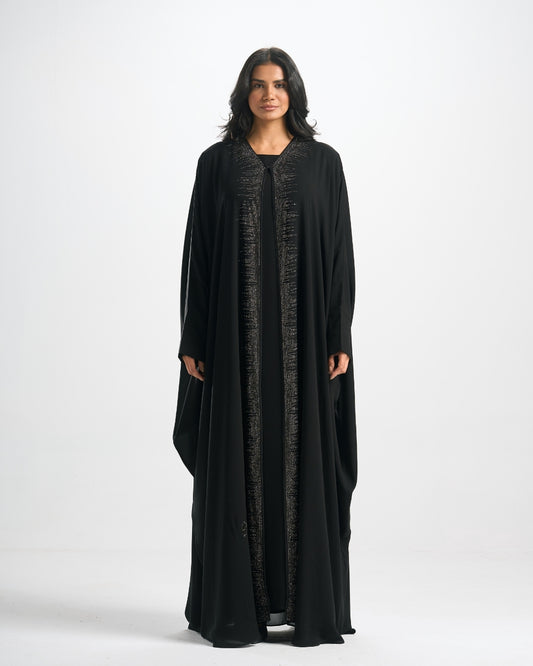 طقم عباية سهرة مرصعة بالفصوص الفاخرة