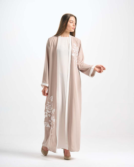 C0611 Embroidered Abaya Set 4 Pieces