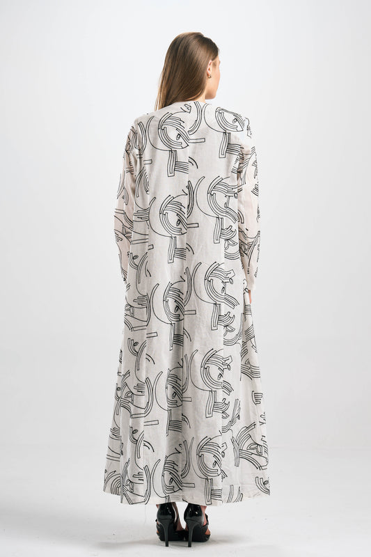 عباية كتان مطرز