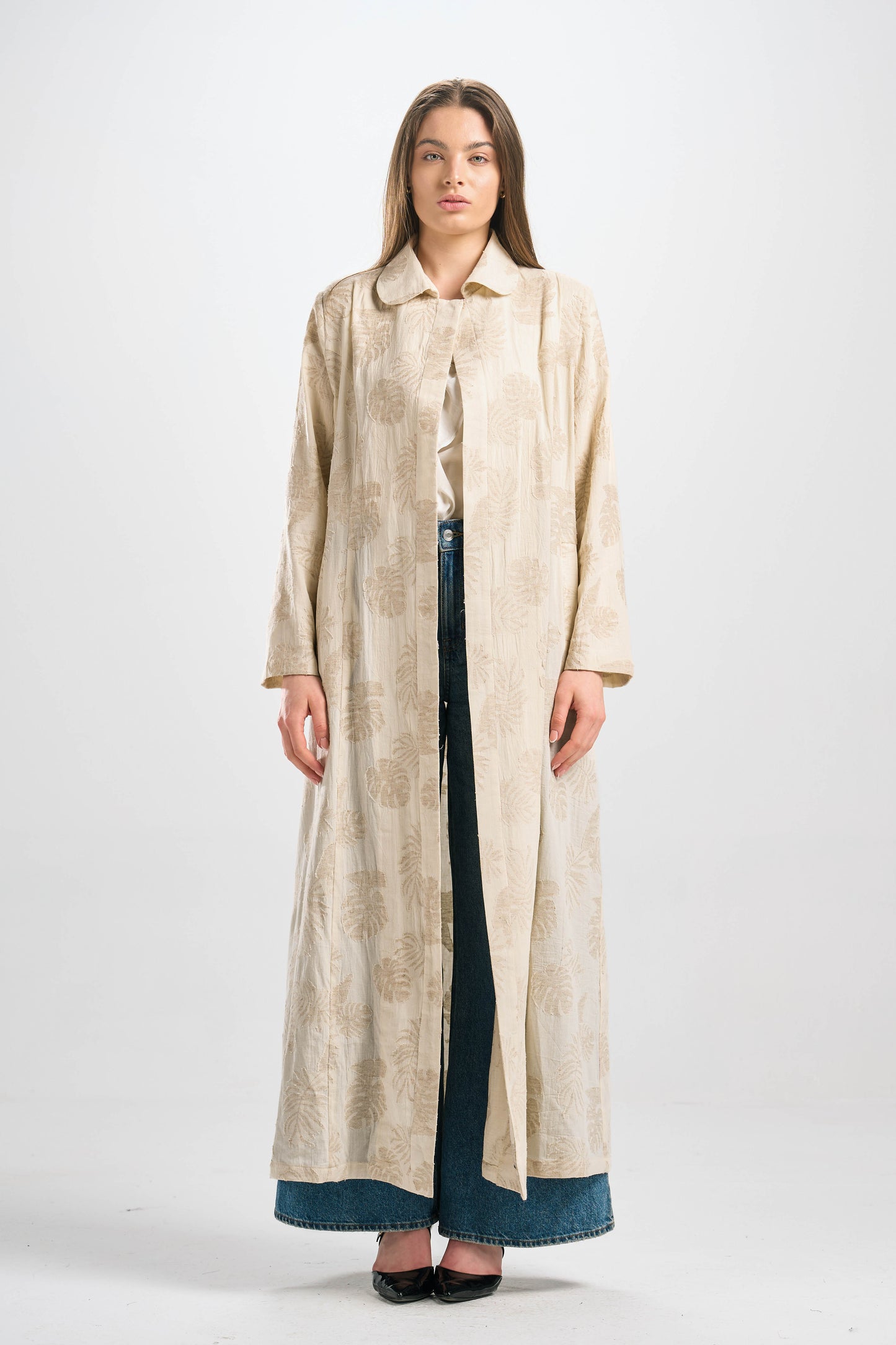 عباية  جاكارد كتان