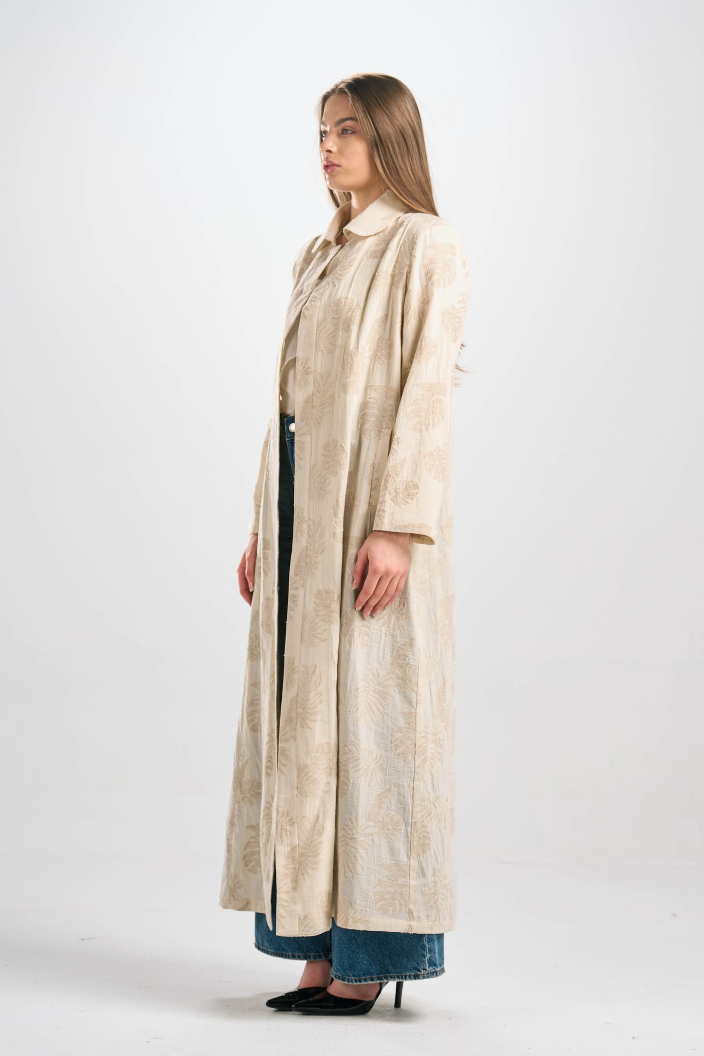 عباية  جاكارد كتان