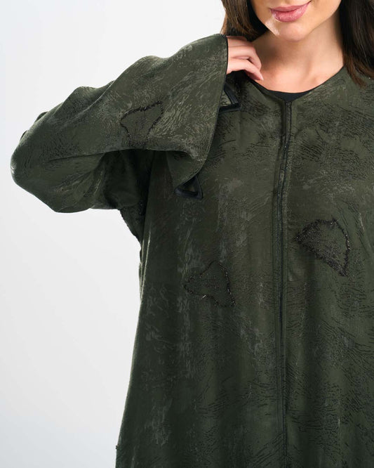 H0296 عباية جاكارد قطان