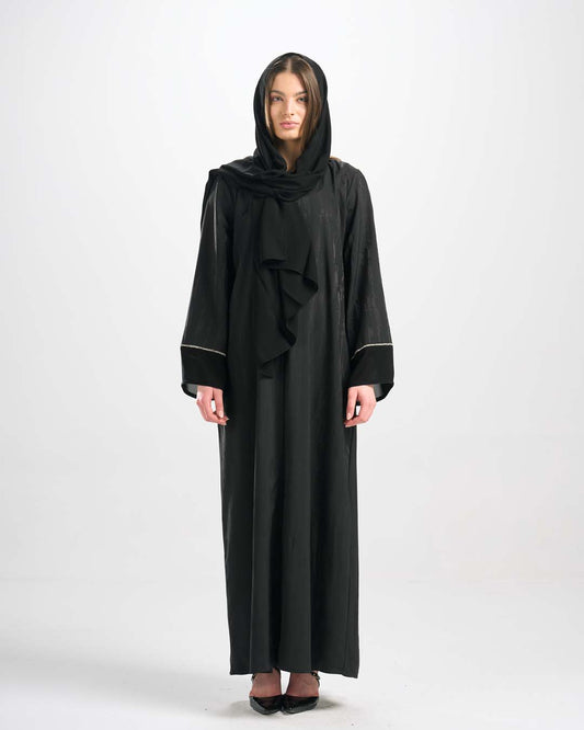 H0322 عباية جاكارد قطان