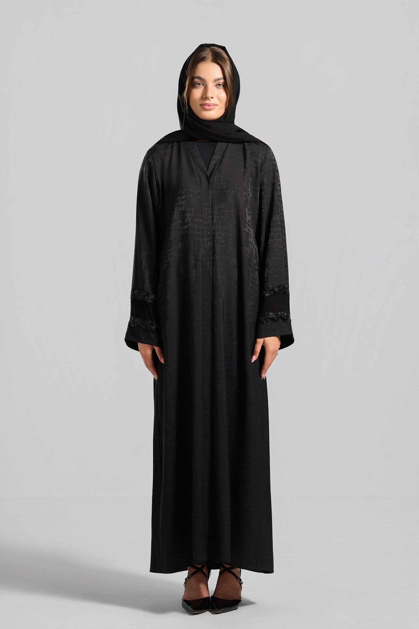 عباية جاكارد قِطان - H0322