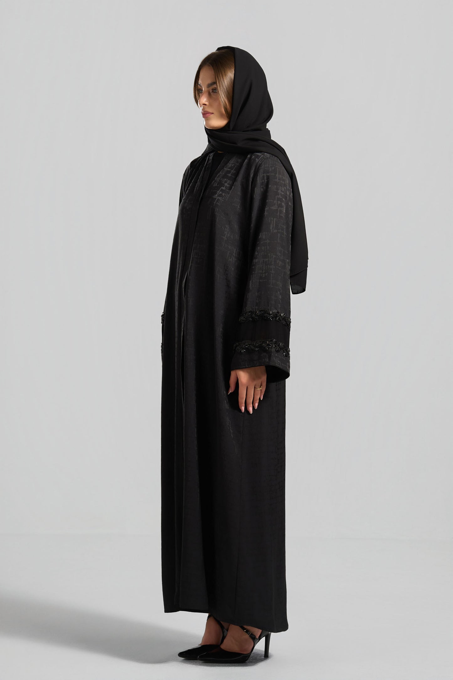 عباية جاكارد قِطان - H0322
