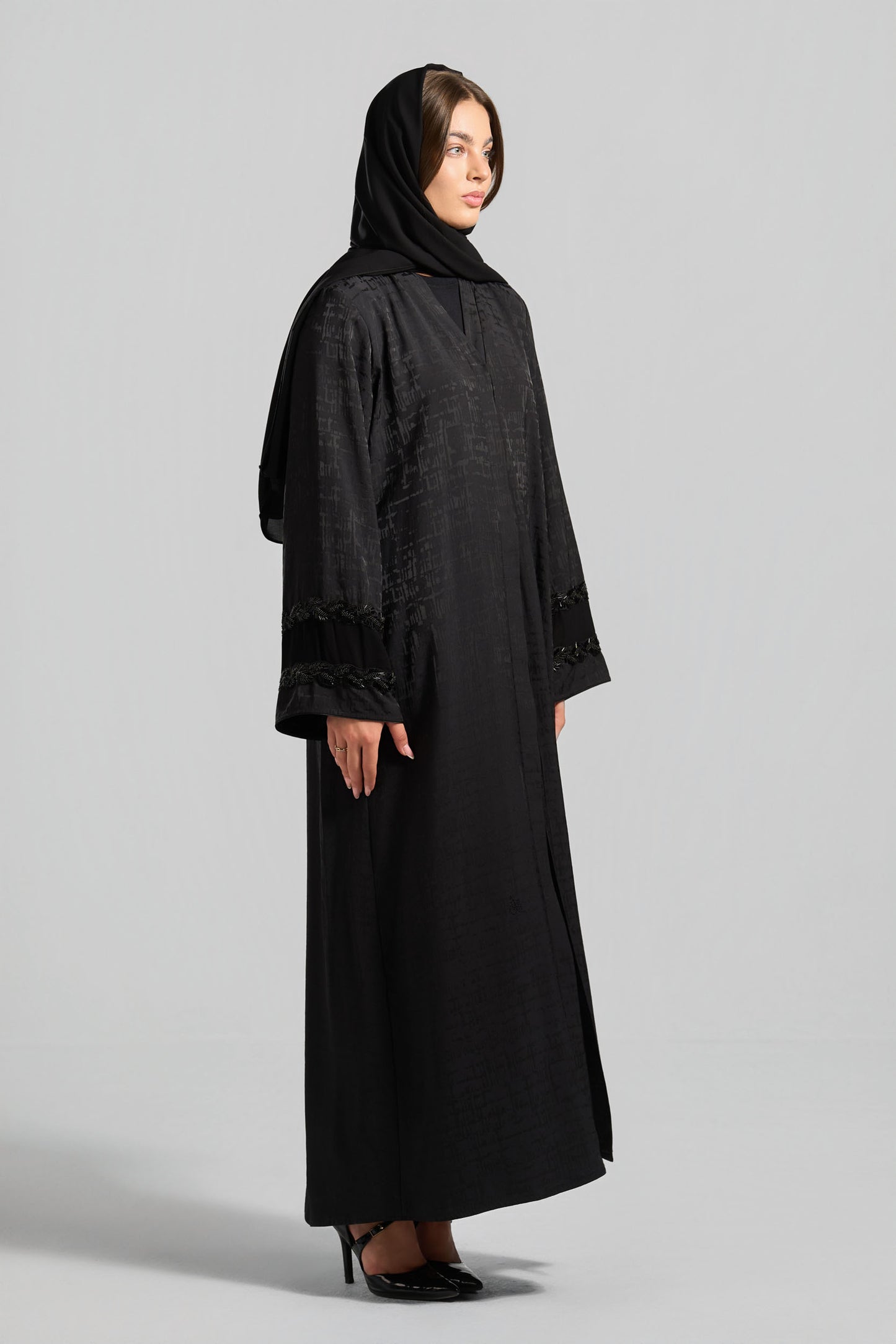 عباية جاكارد قِطان - H0322