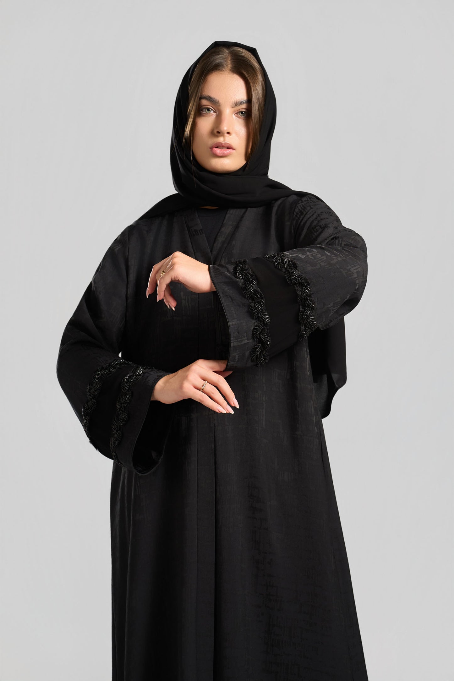عباية جاكارد قِطان - H0322