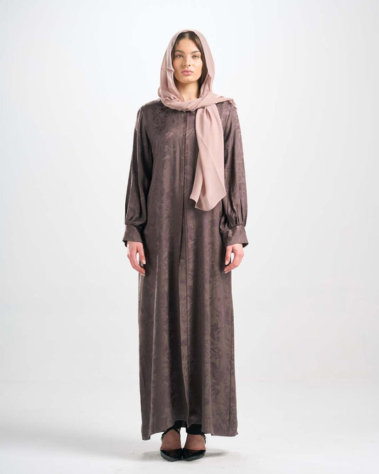 H0333 عباية جاكارد قطان