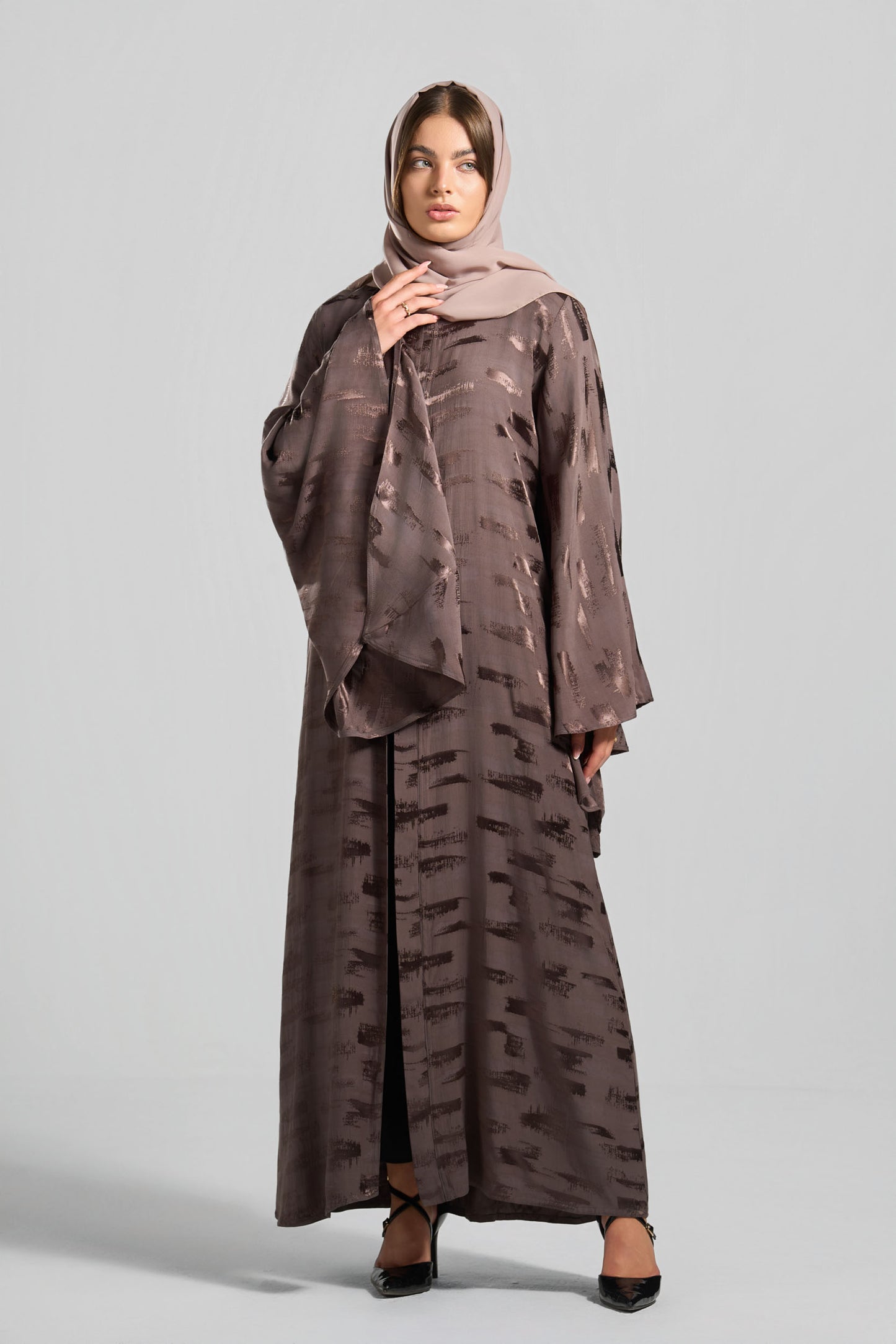 Qittan Jacquard Abaya - H0339