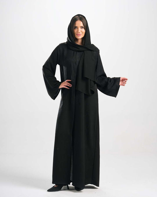 H0344 عباية جاكارد قطان