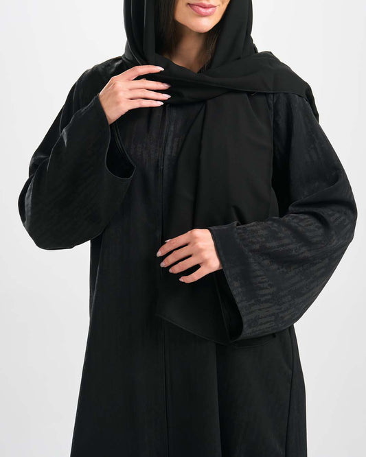 H0344 عباية جاكارد قطان