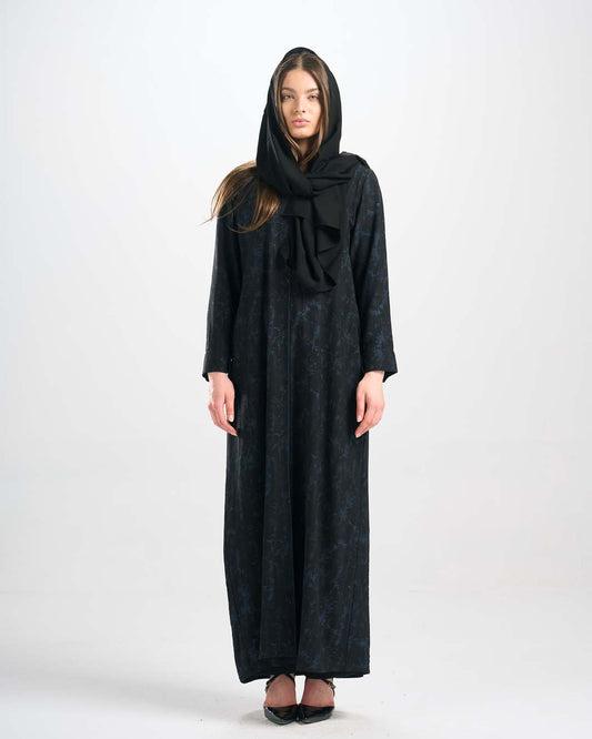 H0344 Jacquard Qattan Abaya