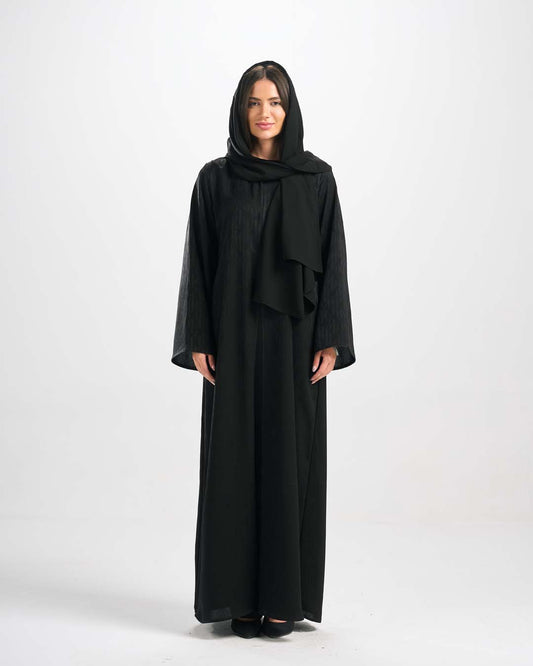 H0344 Jacquard Qattan Abaya